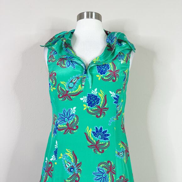 Ralph Lauren | Collection Ashita Silk Purple Label Floral Ruffle Midi Dress 4 - Picture 3 of 12